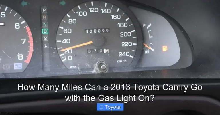 How Many Miles Can a 2013 Toyota Camry Go with the Gas Light On?
