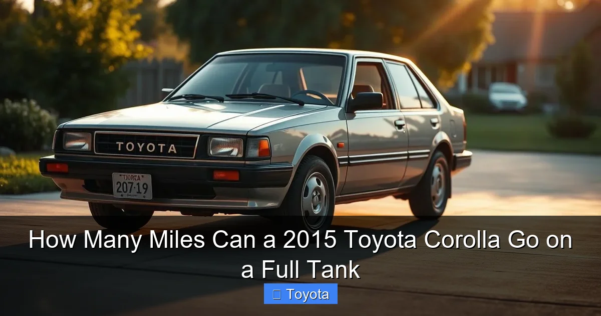 How Many Miles Can a 2015 Toyota Corolla Go on a Full Tank