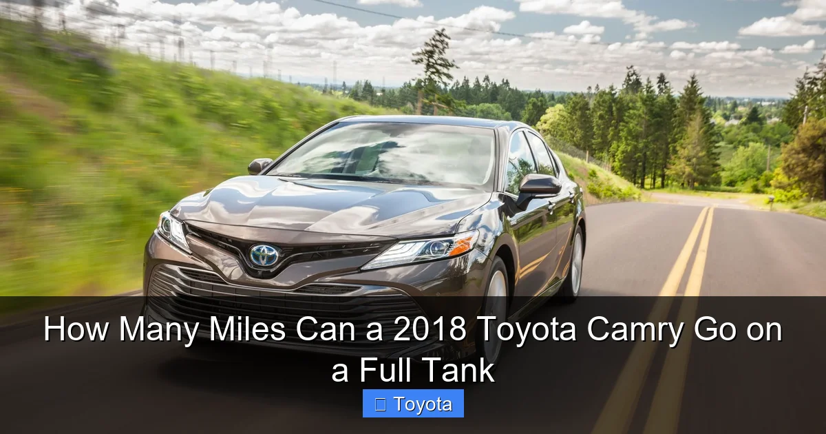 How Many Miles Can a 2018 Toyota Camry Go on a Full Tank