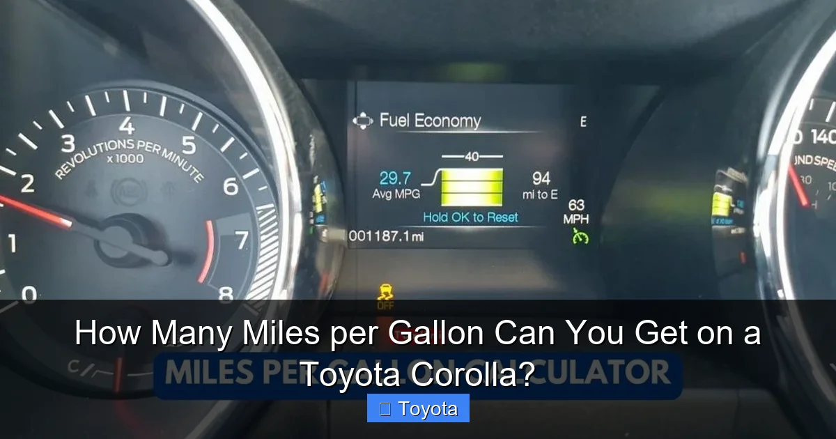 How Many Miles per Gallon Can You Get on a Toyota Corolla?
