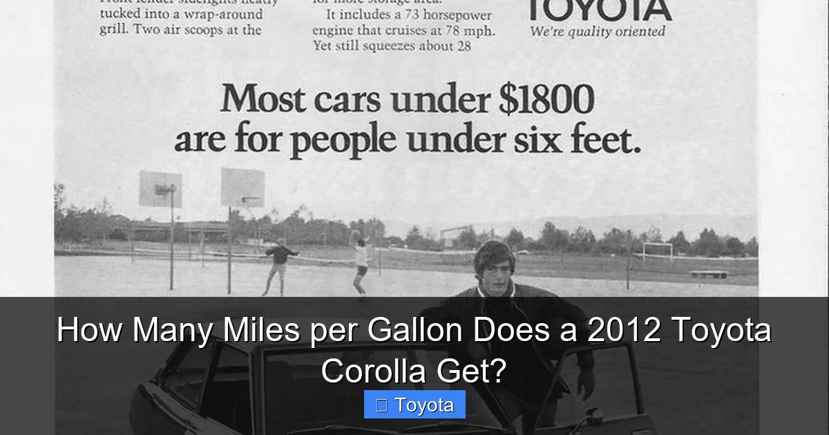 How Many Miles per Gallon Does a 2012 Toyota Corolla Get?