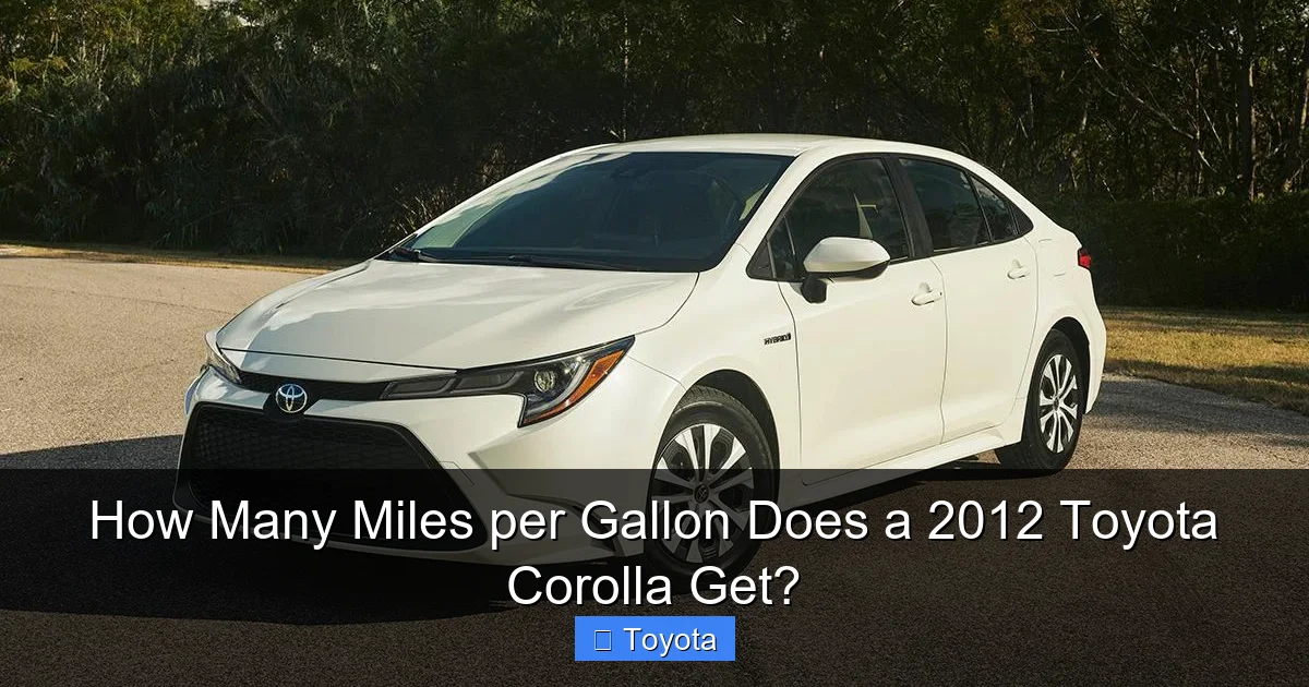 How Many Miles per Gallon Does a 2012 Toyota Corolla Get?