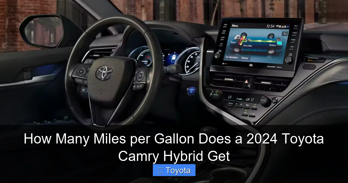 How Many Miles per Gallon Does a 2024 Toyota Camry Hybrid Get