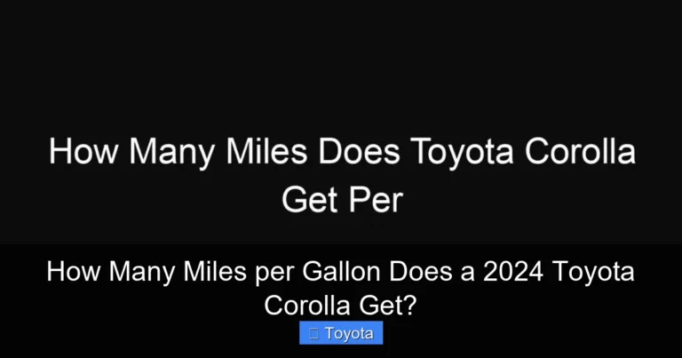 How Many Miles per Gallon Does a 2024 Toyota Corolla Get?