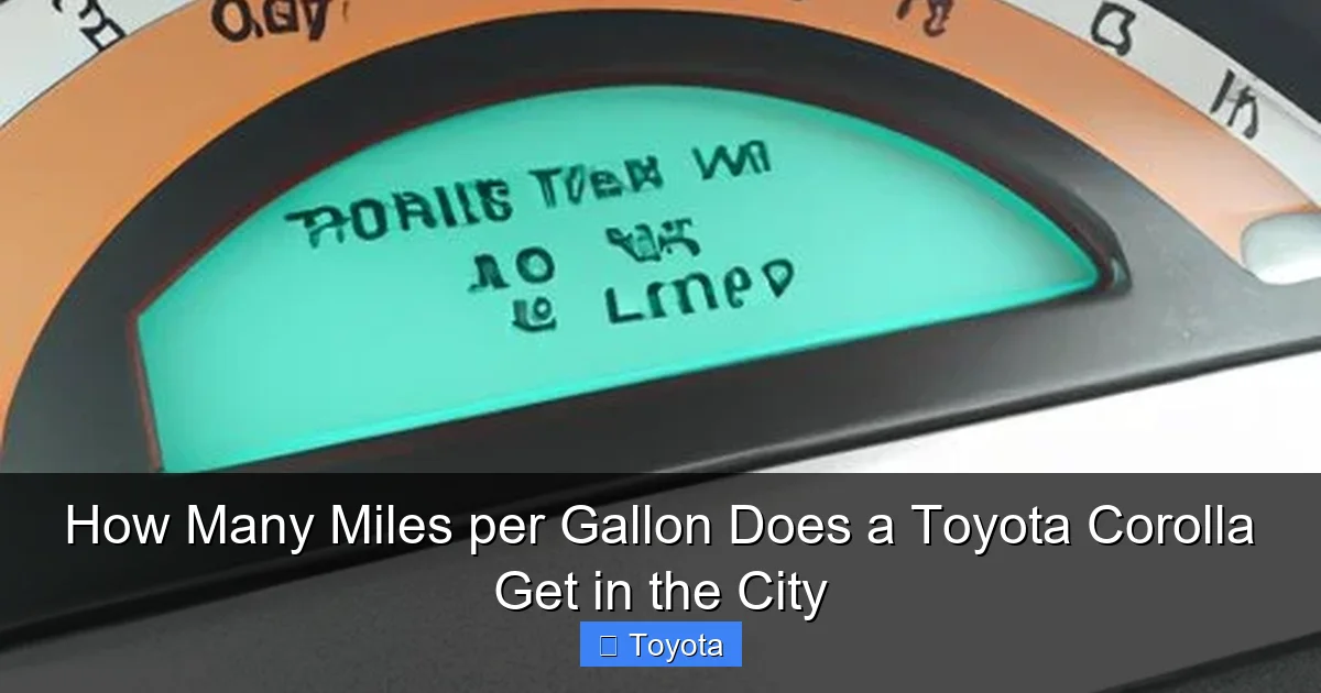 How Many Miles A Gallon Does A Toyota Corolla Getnull
