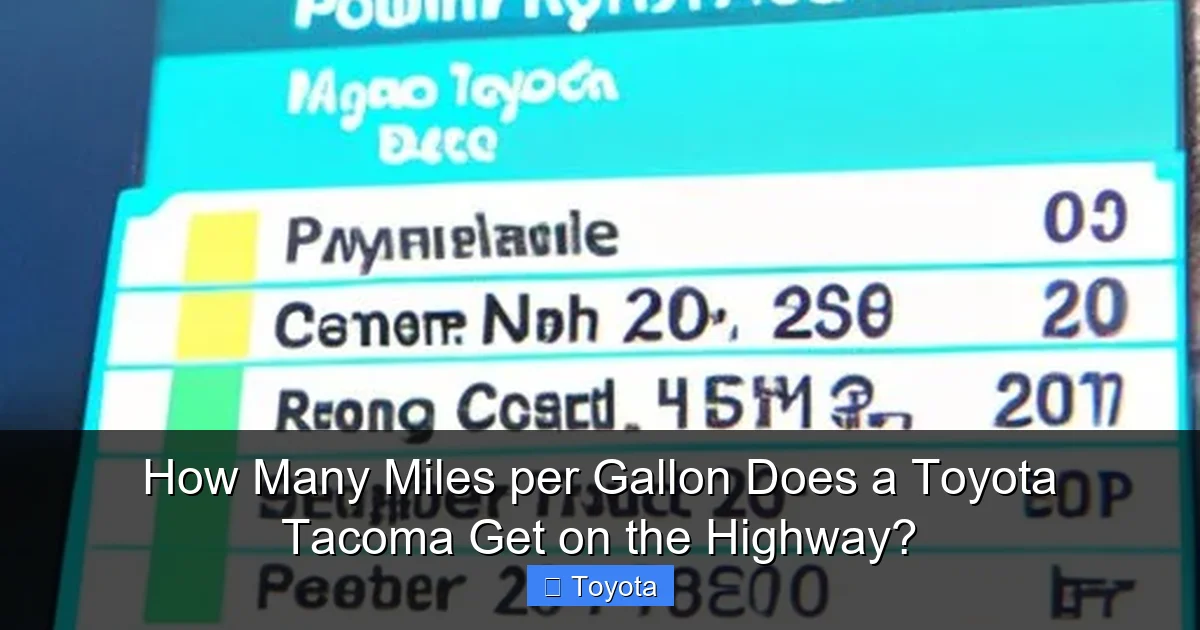 How Many Miles per Gallon Does a Toyota Tacoma Get on the Highway?