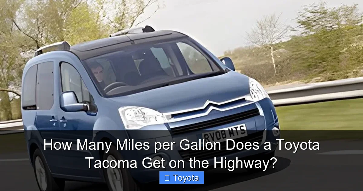How Many Miles per Gallon Does a Toyota Tacoma Get on the Highway?
