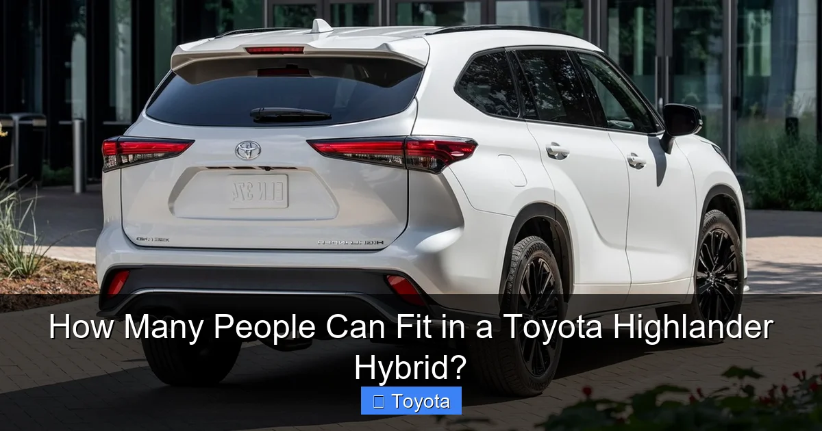 How Many People Can Fit in a Toyota Highlander Hybrid?
