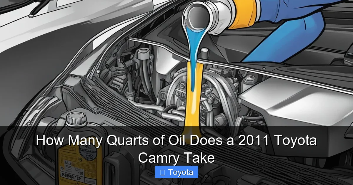 How Many Quarts of Oil Does a 2011 Toyota Camry Take