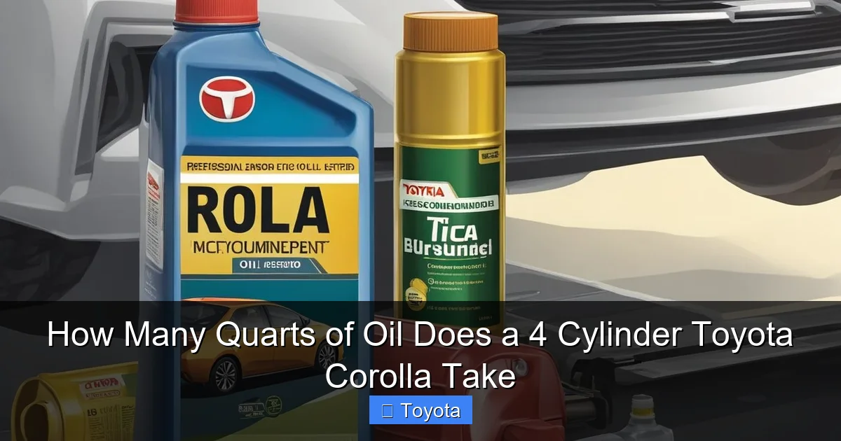 How Many Quarts of Oil Does a 4 Cylinder Toyota Corolla Take