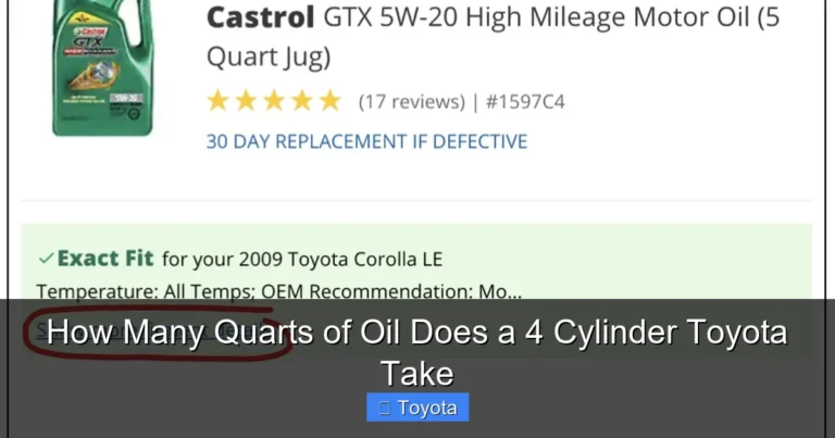 How Many Quarts of Oil Does a 4 Cylinder Toyota Take