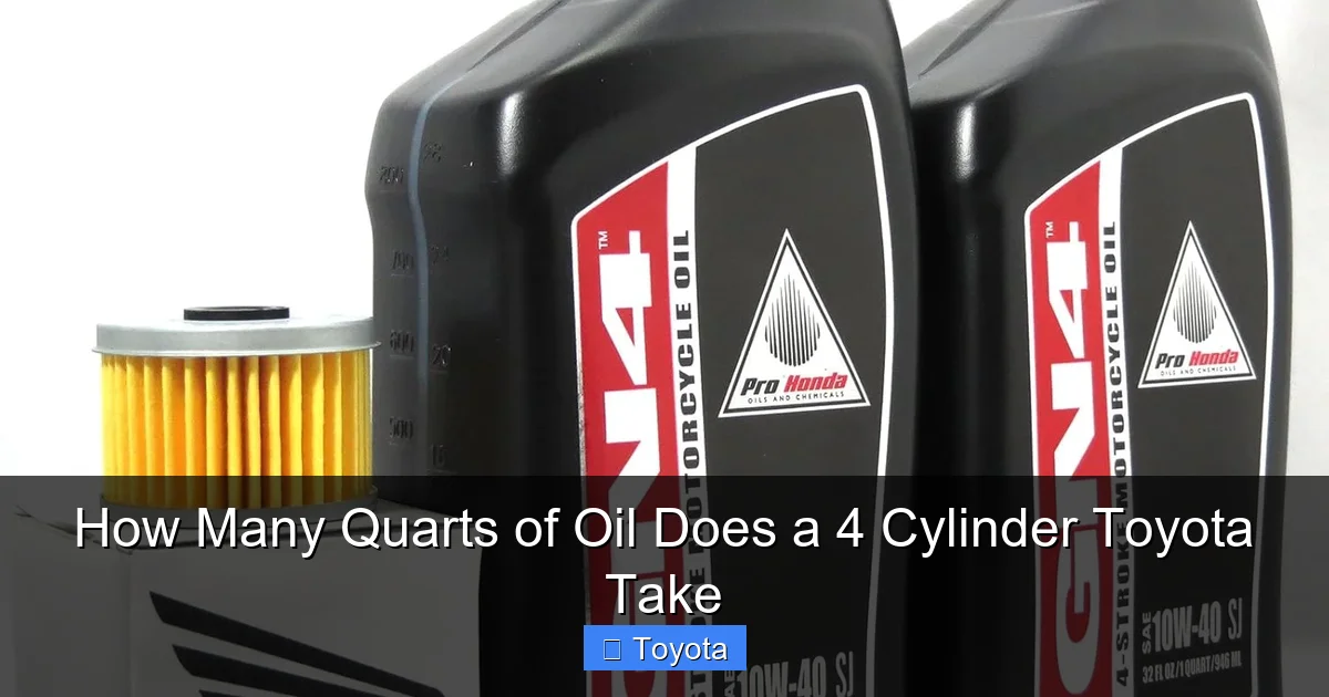 How Many Quarts of Oil Does a 4 Cylinder Toyota Take