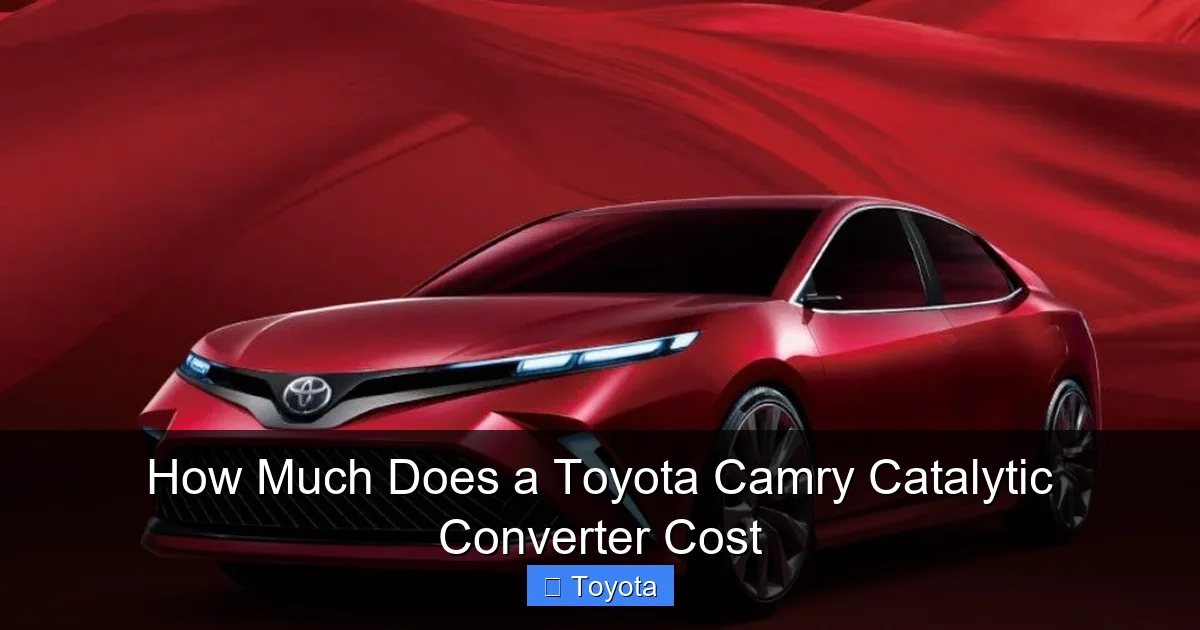 How Much Does a Toyota Camry Catalytic Converter Cost