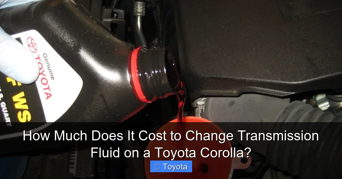 How Much Does It Cost to Change Transmission Fluid on a Toyota Corolla?
