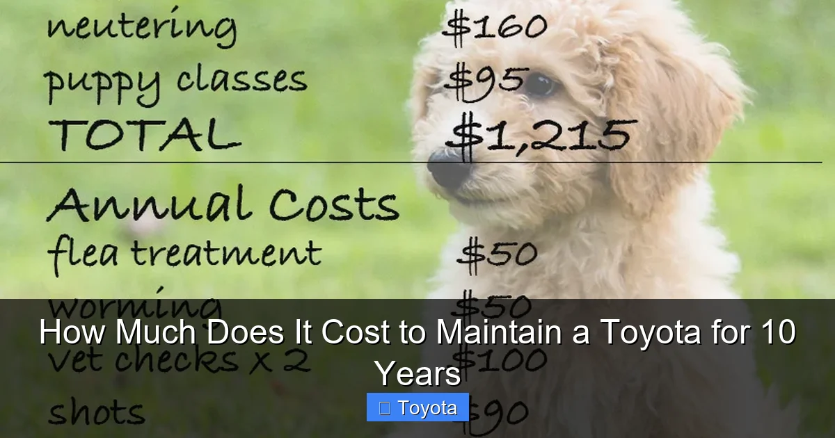 How Much Does It Cost to Maintain a Toyota for 10 Years