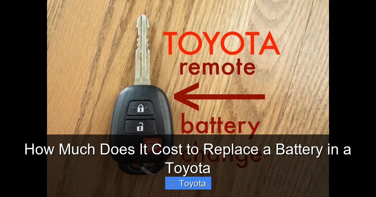How Much Does It Cost to Replace a Battery in a Toyota