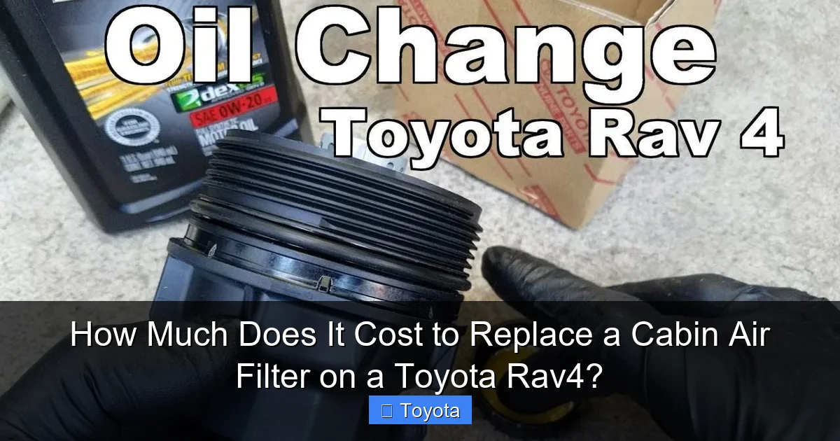 How Much Does It Cost to Replace a Cabin Air Filter on a Toyota Rav4?