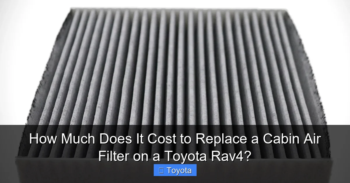 How Much Does It Cost to Replace a Cabin Air Filter on a Toyota Rav4?