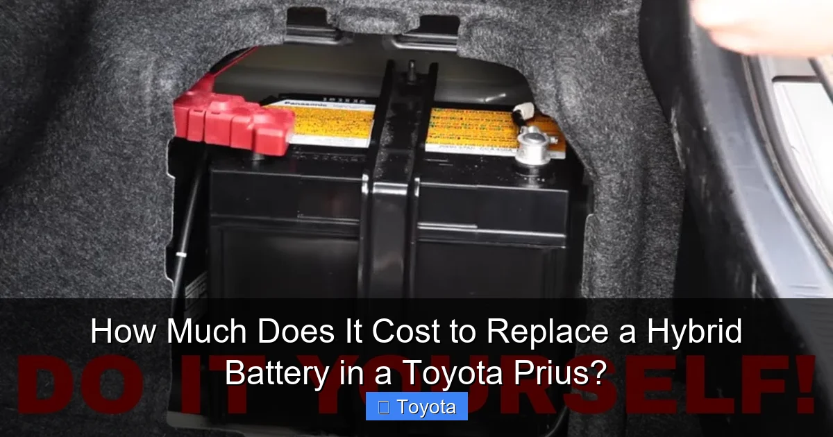How Much Does It Cost to Replace a Hybrid Battery in a Toyota Prius?