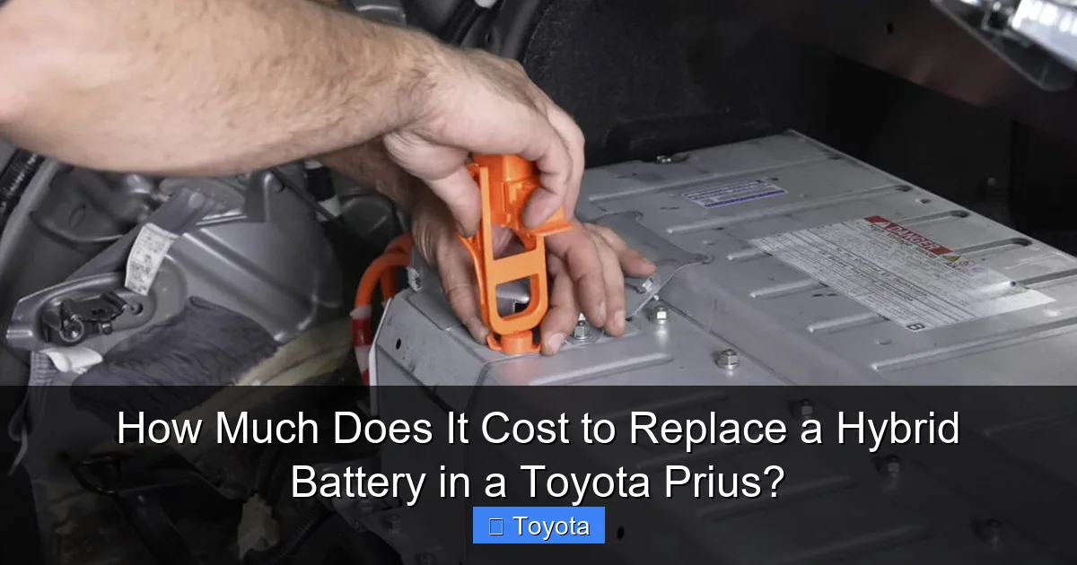 How Much Does It Cost to Replace a Hybrid Battery in a Toyota Prius?
