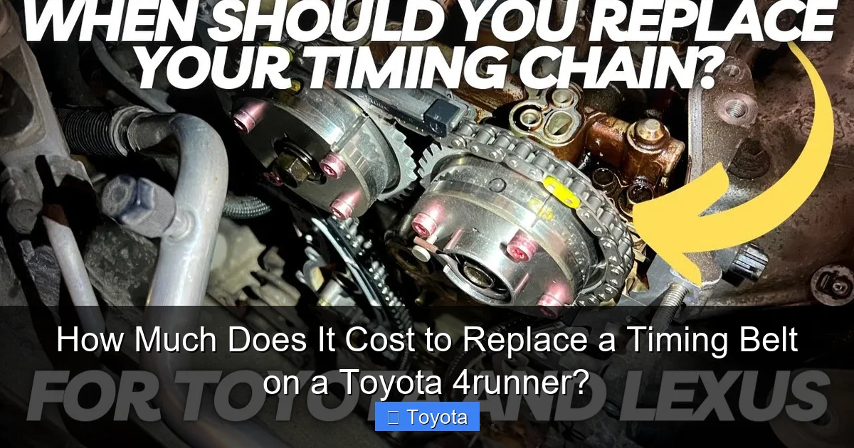 How Much Does It Cost to Replace a Timing Belt on a Toyota 4runner?