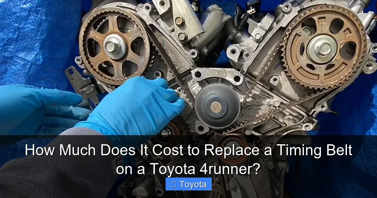 How Much Does It Cost to Replace a Timing Belt on a Toyota 4runner?