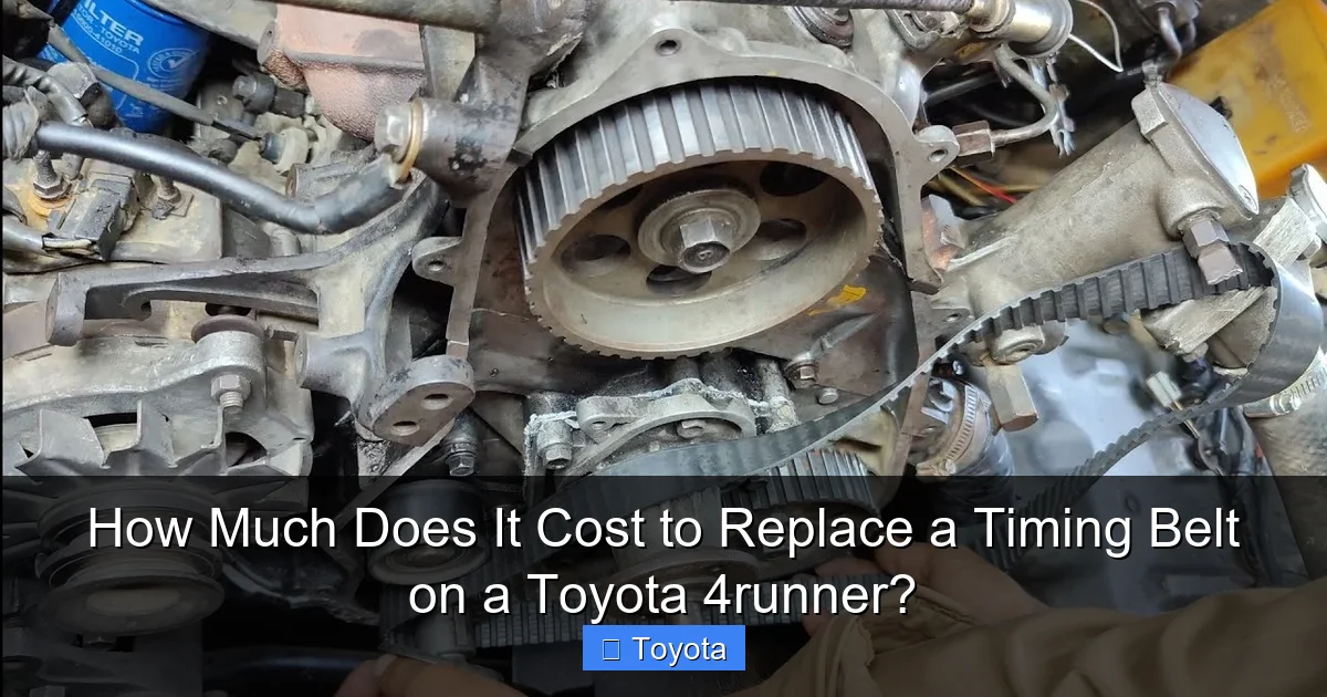 How Much Does It Cost to Replace a Timing Belt on a Toyota 4runner?