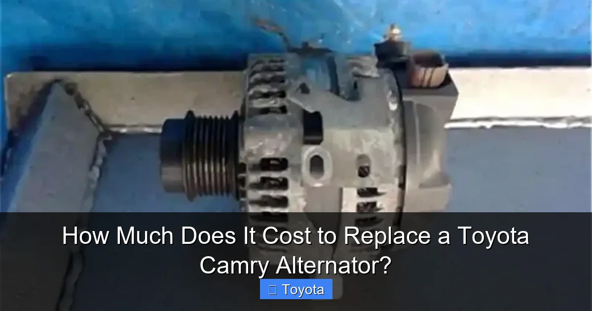 How Much Does It Cost to Replace a Toyota Camry Alternator?