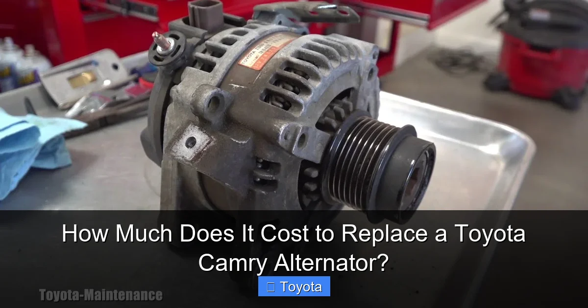 How Much Does It Cost to Replace a Toyota Camry Alternator?