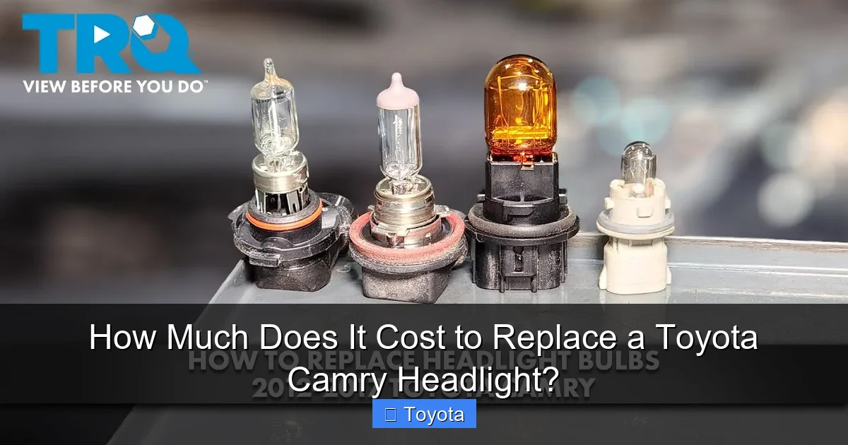 How Much Does It Cost to Replace a Toyota Camry Headlight?