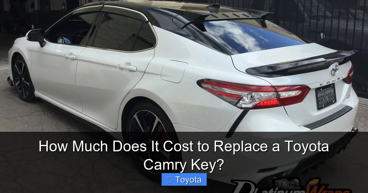 How Much Does It Cost to Replace a Toyota Camry Key?