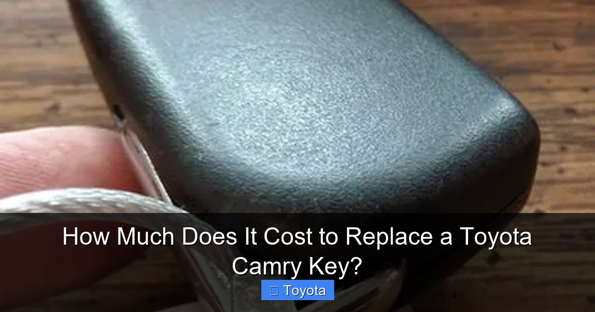 How Much Does It Cost to Replace a Toyota Camry Key?