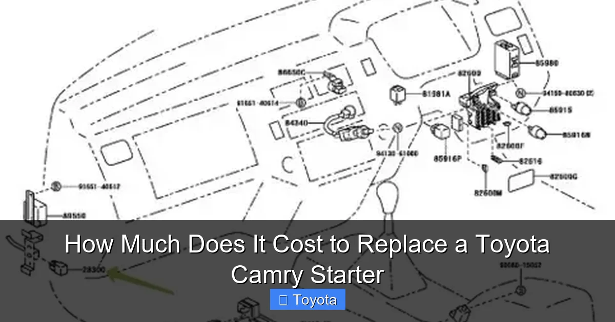 How Much Does It Cost to Replace a Toyota Camry Starter