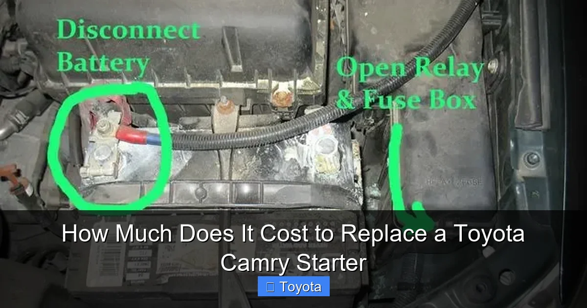 How Much Does It Cost to Replace a Toyota Camry Starter
