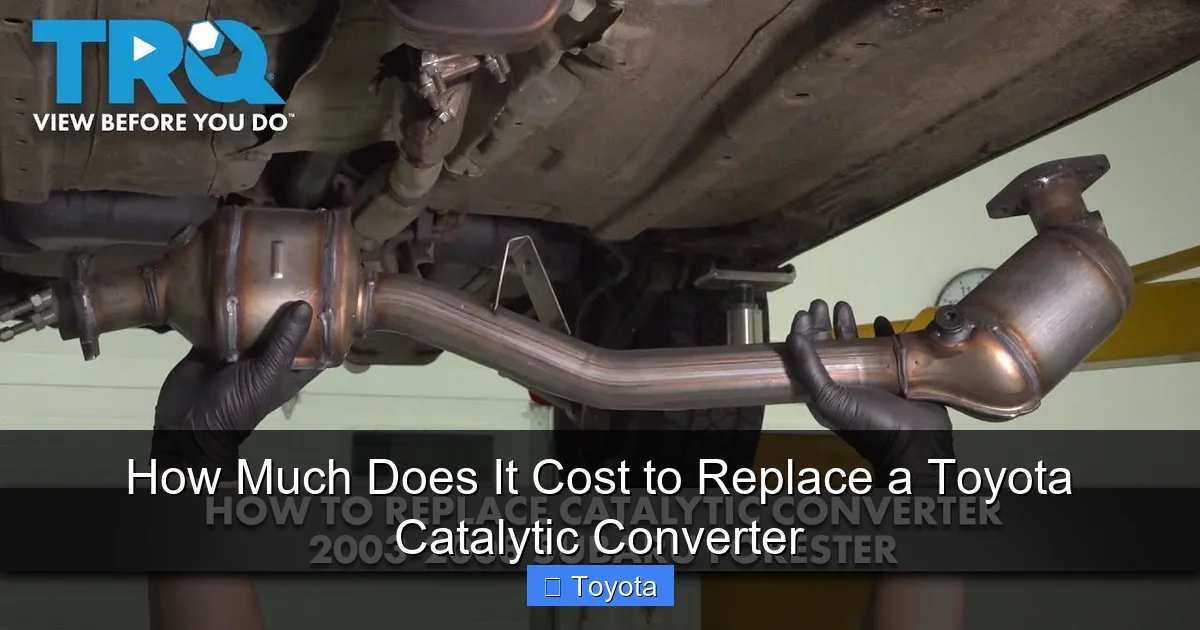 How Much Does It Cost to Replace a Toyota Catalytic Converter