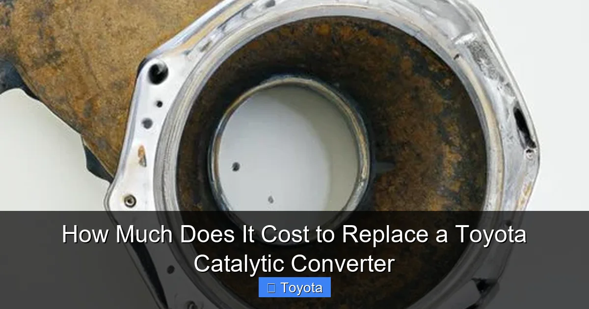 How Much Does It Cost to Replace a Toyota Catalytic Converter