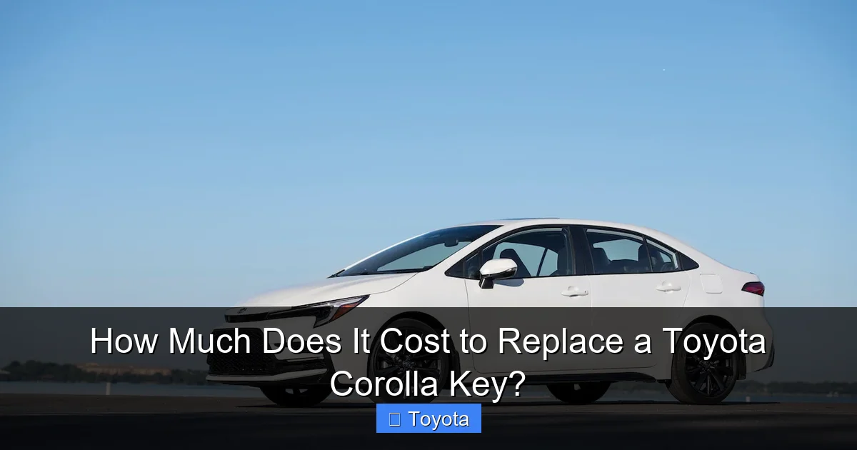 How Much Does It Cost to Replace a Toyota Corolla Key?