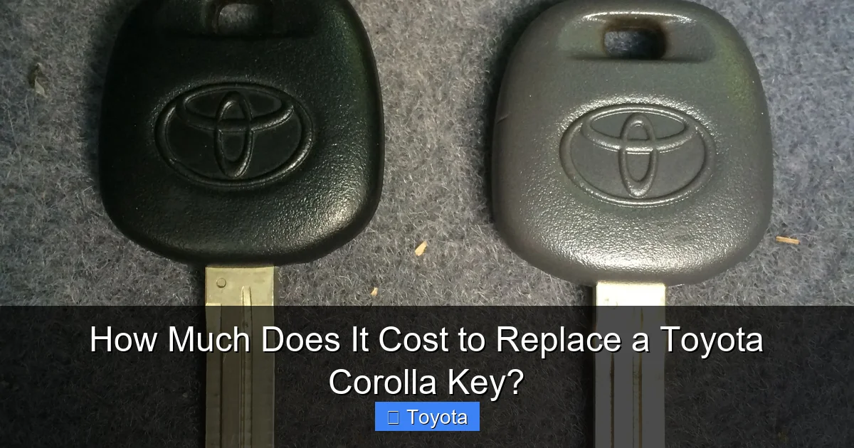 How Much Does It Cost to Replace a Toyota Corolla Key?