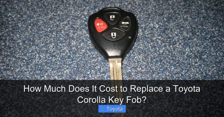 How Much Does It Cost to Replace a Toyota Corolla Key Fob?