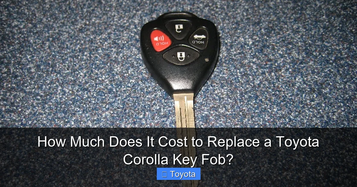 How Much Does It Cost to Replace a Toyota Corolla Key Fob?
