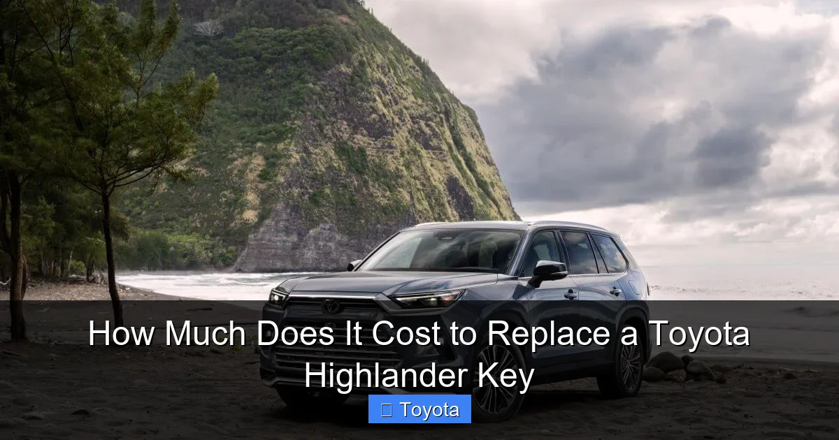 How Much Does It Cost to Replace a Toyota Highlander Key