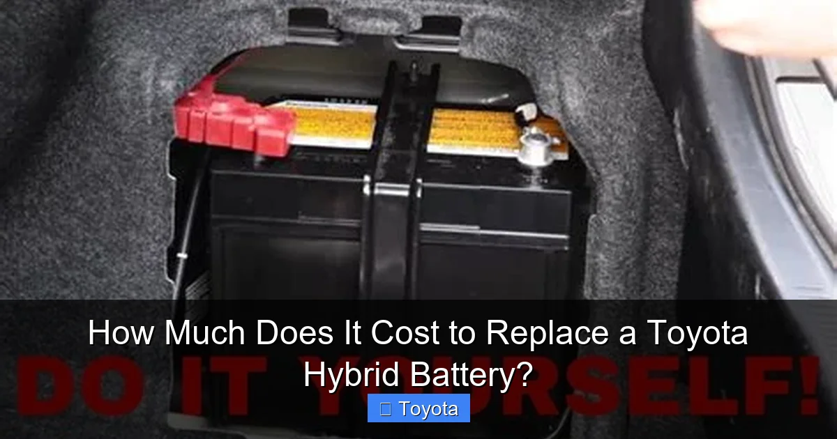 How Much Does It Cost to Replace a Toyota Hybrid Battery?