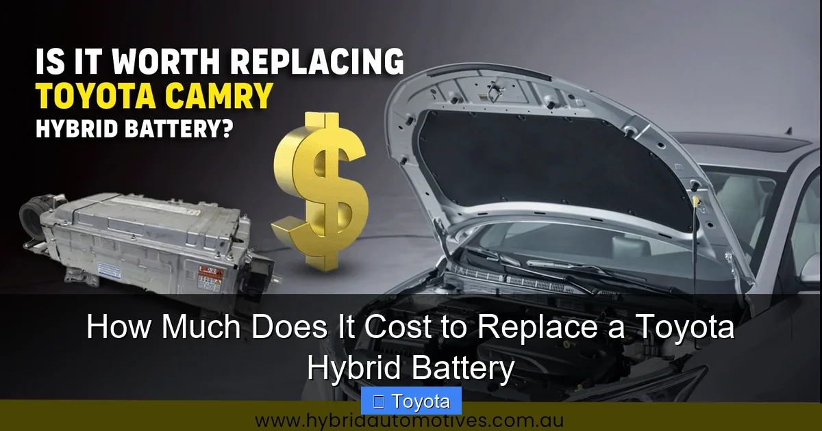How Much Does It Cost to Replace a Toyota Hybrid Battery