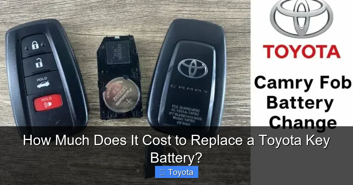 How Much Does It Cost to Replace a Toyota Key Battery?