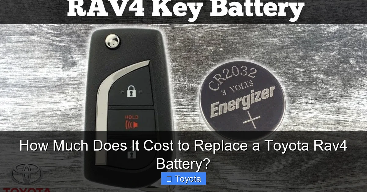 How Much Does It Cost to Replace a Toyota Rav4 Battery?