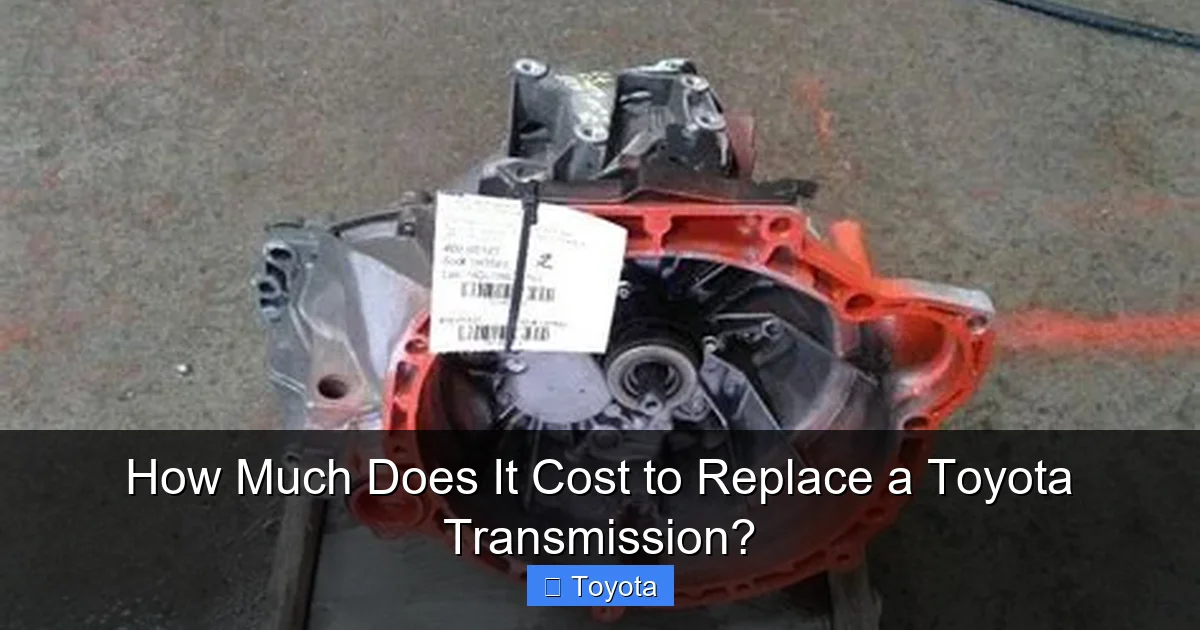 How Much Does It Cost to Replace a Toyota Transmission?