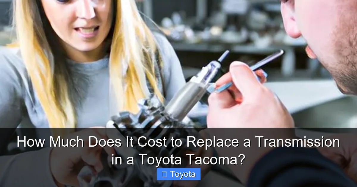 How Much Does It Cost to Replace a Transmission in a Toyota Tacoma?