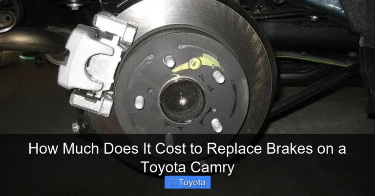 How Much Does It Cost to Replace Brakes on a Toyota Camry