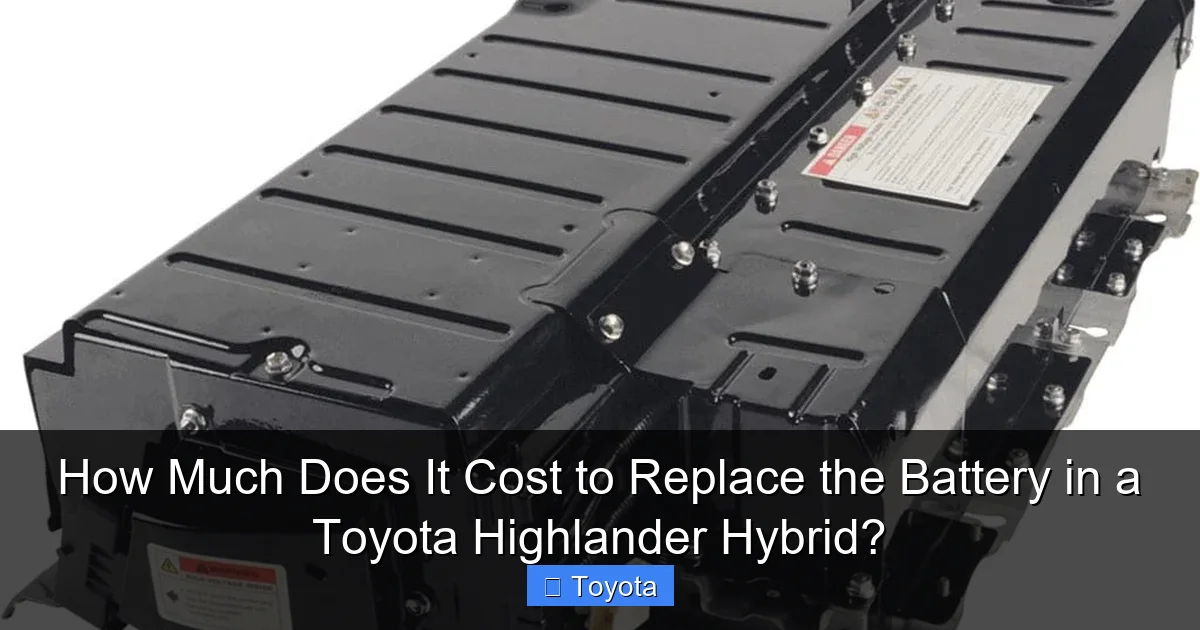 The Shocking Truth About Toyota Highlander Hybrid Battery Replacement Cost Are You Preparedfeed