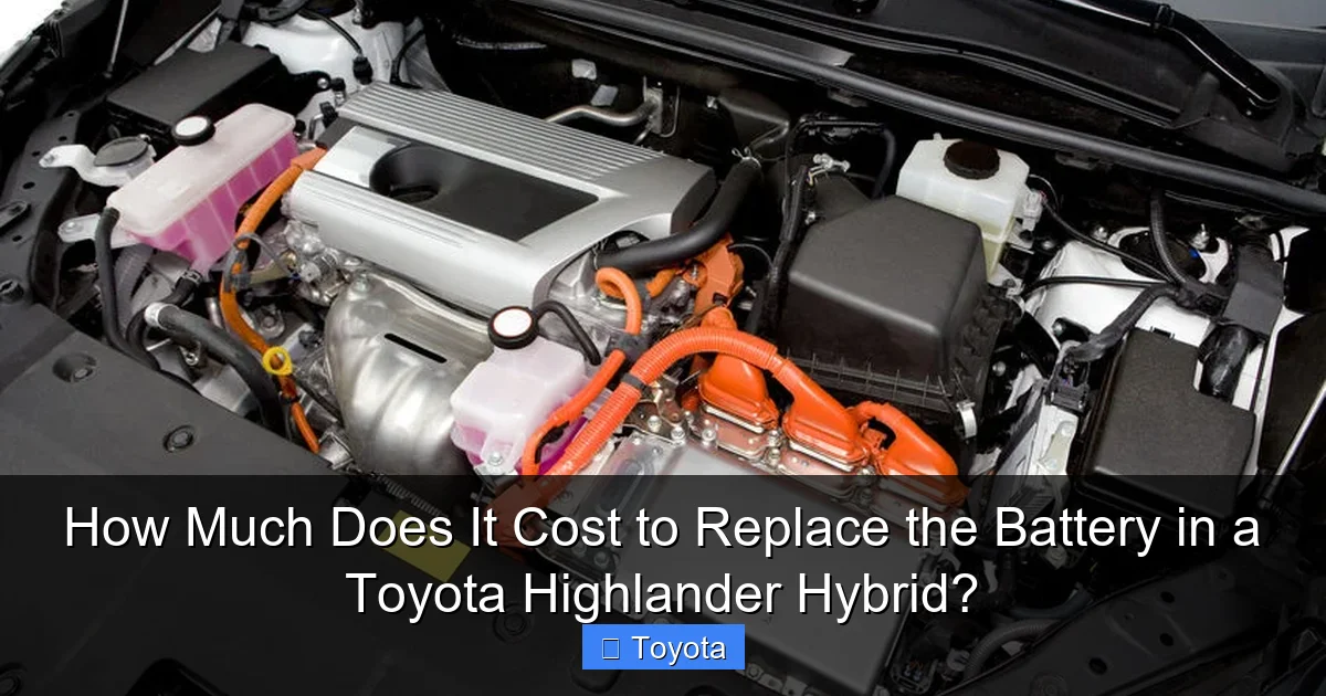 How Much Does It Cost to Replace the Battery in a Toyota Highlander Hybrid?